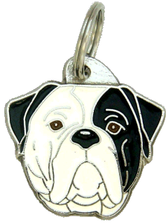 Buldogue-americano olho preto <br> (placa de identificação para cães, Gravado incluído)